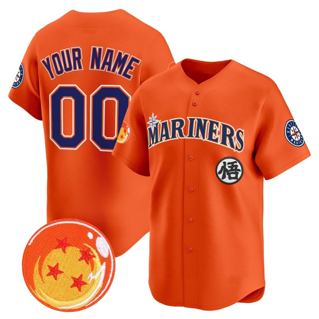 Custom Seattle Mariners x Dragon Ball Orange MWATKINS Vapor Premier Limited Jersey - All Stitched