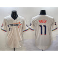 Houston Astros #11 Cam Smith Cream MWATKINS 2025 City Connect With Texas Patch Limited Stitched Jersey