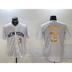 New York Yankees #3 Babe Ruth White MWATKINS Pinstripe Fashion Cool Base Jerseys