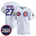 Chicago Cubs #27 Seiya Suzuki White MWATKINS 2025 Tokyo Series Limited Stitched Jersey