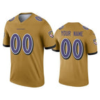 Custom B.Ravens Gold MWATKINS Inverted Legend Jersey