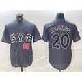 New York Mets #20 Pete Alonso Number Grey MWATKINS 2024 City Connect Cool Base Stitched Jerseys