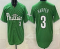 Philadelphia Phillies #3 Bryce Harper Green MWATKINS Limited Stitched Jersey