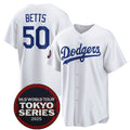Los Angeles Dodgers #50 Mookie Betts White MWATKINS 2025 World Tour Tokyo Series Home Stitched Jersey