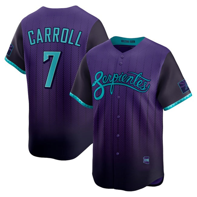 Arizona Diamondbacks #7 Corbin Carroll Purple MWATKINS 2025 City Connect Limited Stitched Jersey