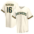 Milwaukee Brewers #16 Blake Perkins Cream MWATKINS Home Replica Jersey
