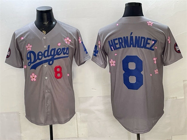 Los Angeles Dodgers #8 Enrique Hernandez Grey MWATKINS 2025 Tokyo Series Limited Stitched Jersey