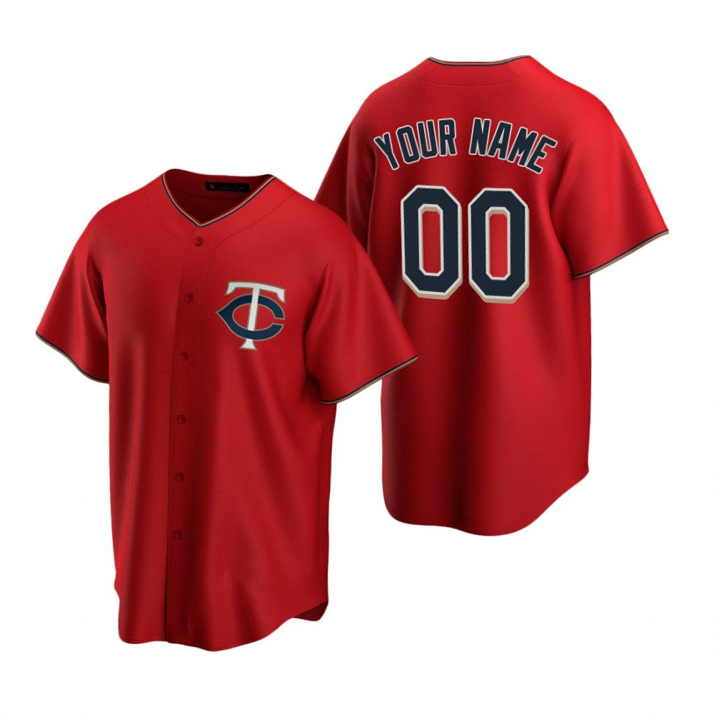 Custom Minnesota Twins Red MWATKINS Stitched Cool Base Jersey
