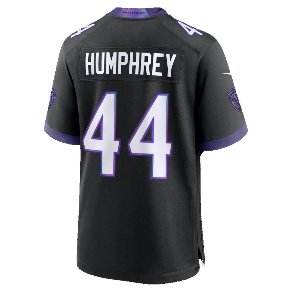 B.Ravens #44 Marlon Humphrey Black MWATKINS Alternate Game Jersey