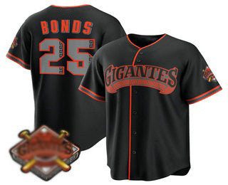 San Francisco Giants #25 Barry Bonds Black MWATKINS 2026 Alternate Stadium Stitched Jersey