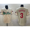 Philadelphia Phillies #3 Bryce Harper Cream MWATKINS Phanatic Limited Stitched Jersey