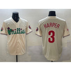 Philadelphia Phillies #3 Bryce Harper Cream MWATKINS Phanatic Limited Stitched Jersey