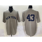 New York Yankees #43 Jonathan Lo¨¢isiga Gray MWATKINS Cool Base Stitched Jersey