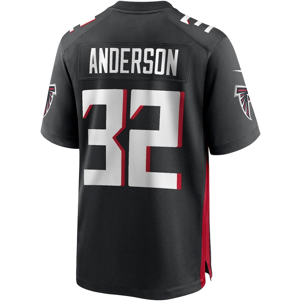 A.Falcons #32 Jamal Anderson Black MWATKINS Game Retired Player Jersey