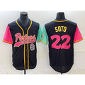 San Diego Padres #22 Juan Soto Black MWATKINS NEW 2023 City Connect Cool Base Stitched Jersey 2