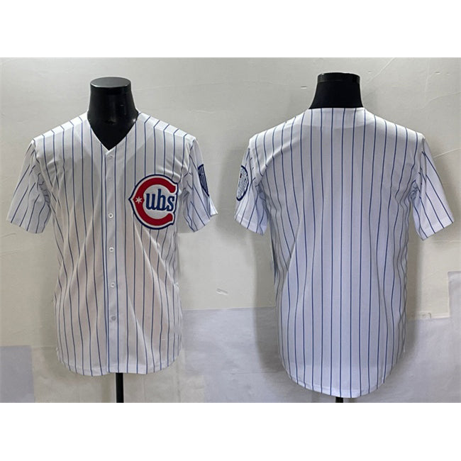 Chicago Cubs Blank White MWATKINS Pinstripe 2nd Alternate Limited Stitched Jersey