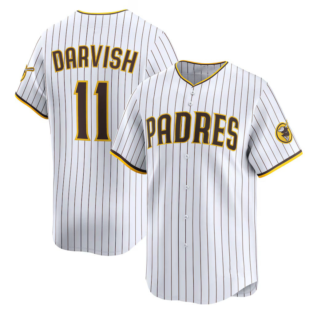 San Diego Padres #11 Yu Darvish White MWATKINS Home Limited Player Jersey