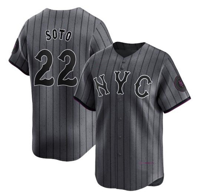 New York Mets #22 Juan Soto Graphite MWATKINS 2024 City Connect Limited Stitched Jersey