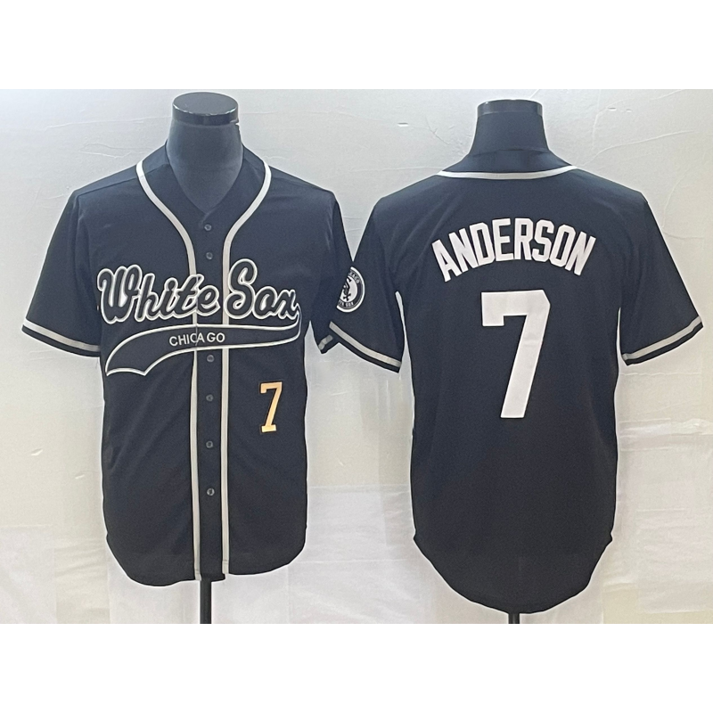 Chicago White Sox #7 Tim Anderson Number Black MWATKINS Cool Base Stitched Jersey