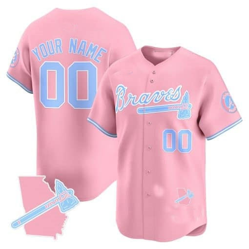Custom Atlanta Braves Bubblegum Pink Vapor Premier Limited Jersey ¨C All Stitched-Pink MWATKINS