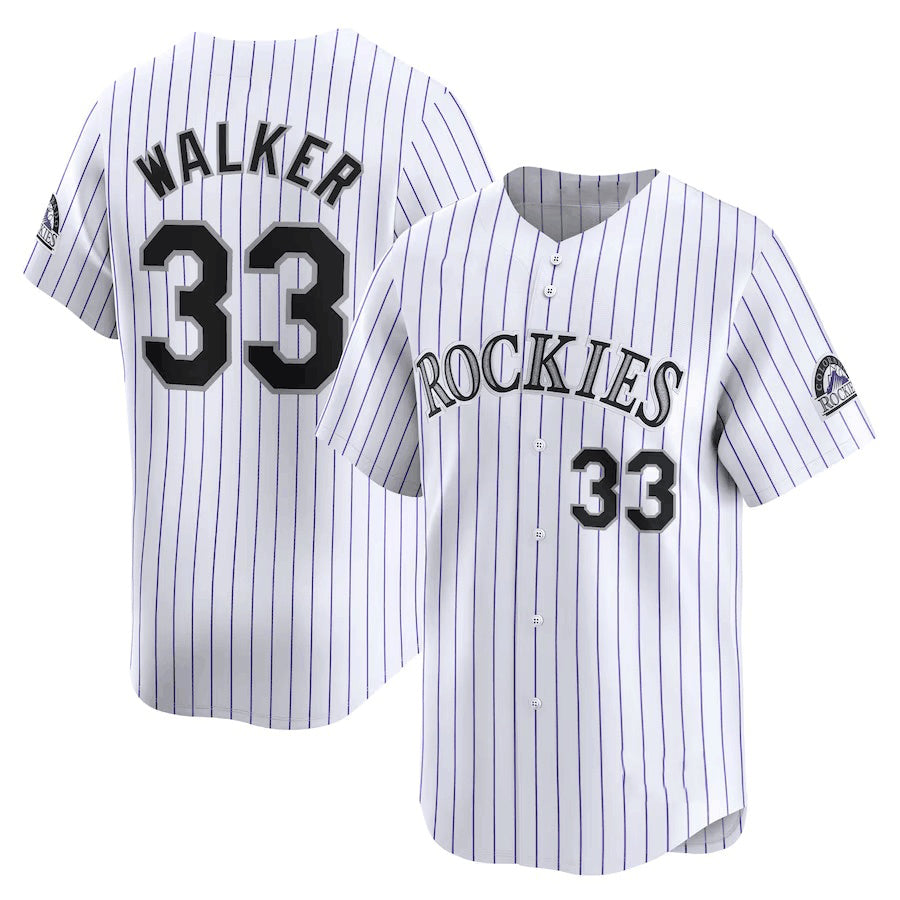 Colorado Rockies #33 Larry Walker White MWATKINS Home Limited Stitched Jersey