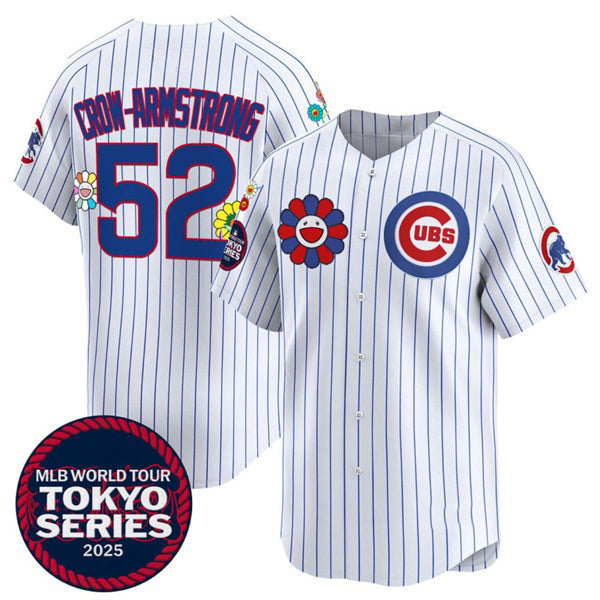 Chicago Cubs #52 Pete Crow-Armstrong White MWATKINS 2025 Tokyo Series Limited Stitched Jersey 2
