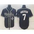 Chicago White Sox #7 Tim Anderson Black MWATKINS Cool Base Stitched Jersey 2