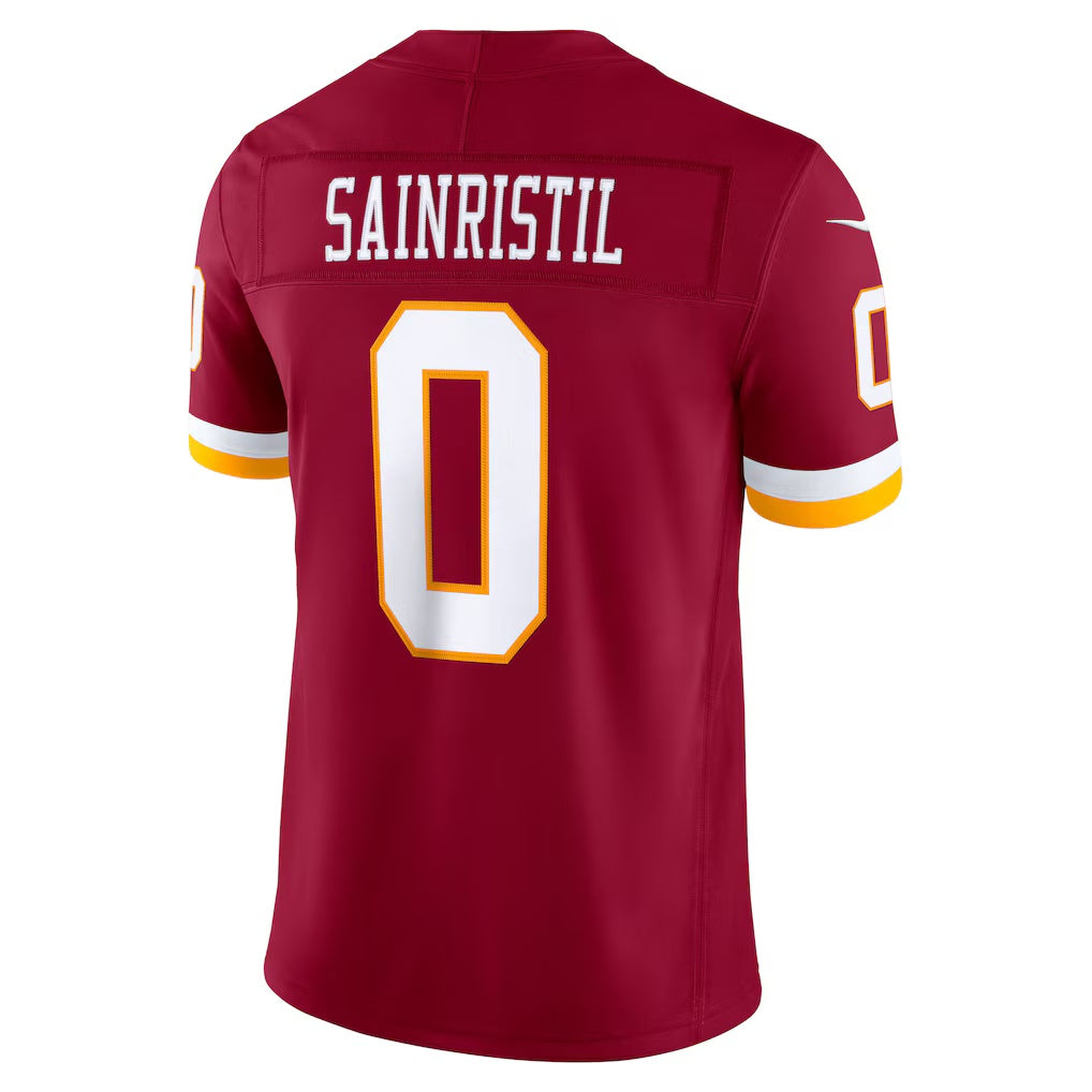 W.Commanders #0 Mike Sainristil Burgundy MWATKINS Team Vapor F.U.S.E. Stitched Limited Jersey