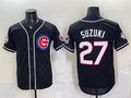 Chicago Cubs #27 Seiya Suzuki 150th Anniversary Black MWATKINS Out Style Vapor Premier Limited Stitched Jersey