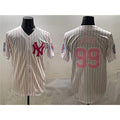 New York Yankees #99 Aaron Judge Pink MWATKINS With Patch Limited Stitched Jersey