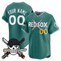 Custom Boston Red Sox x One Piece Green MWATKINS Zoro Patch Vapor Premier Limited Jersey - Stitched