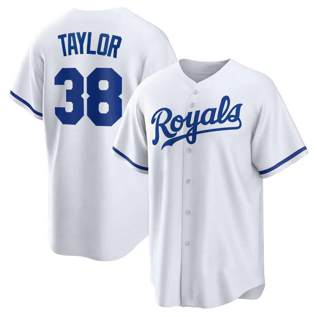 Kansas City Royals #38 Josh Taylor White MWATKINS Home Replica Player Jersey