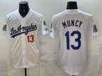 Los Angeles Dodgers #13 Max Muncy White MWATKINS 2026 Gold Collection 9x & B2B Champs Patch Stitched Jersey