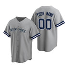 Custom New York Yankees Gray MWATKINS Stitched Cool Base Road Jersey