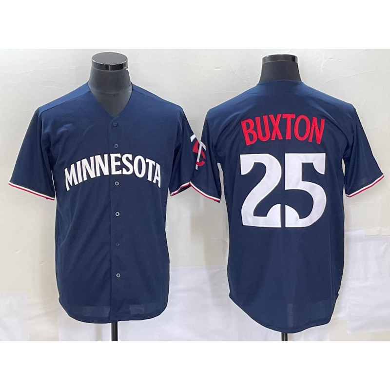 Minnesota Twins #25 Byron Buxton 2023 Navy Blue MWATKINS Cool Base Stitched Jersey