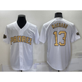 San Diego Padres #13 Manny Machado White MWATKINS 2022 All Star Stitched Cool Base Jersey