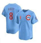 Chicago Cubs #8 Ian Happ Blue MWATKINS 2024-25 2nd Alternate Limited Stitched Jersey