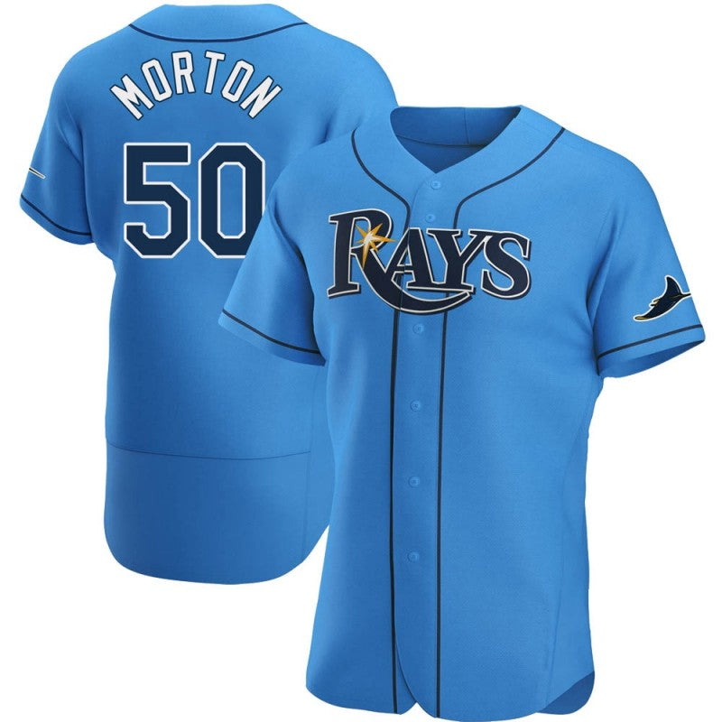 Tampa Bay Rays #50 Charlie Morton Light Blue MWATKINS Alternate Jersey