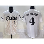 Chicago Cubs #4 Pete Crow-Armstrong White MWATKINS 'Gothic North Side Edition' Vapor Premier Limited Stitched Jersey