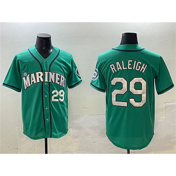 Seattle Mariners #29 Cal Raleigh Aqua MWATKINS Limited Stitched jersey