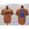 Los Angeles Dodgers #18 Yoshinobu Yamamoto Number Olive MWATKINS Cool Base Limited Stitched Jersey 2