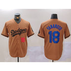 Los Angeles Dodgers #18 Yoshinobu Yamamoto Number Olive MWATKINS Cool Base Limited Stitched Jersey 2