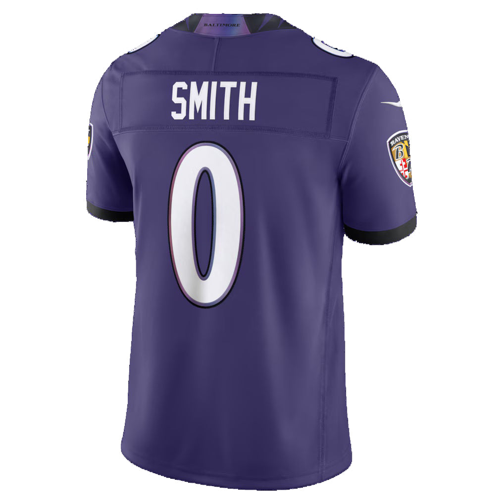B.Ravens #0 Roquan Smith Purple MWATKINS Vapor F.U.S.E. Sewn Down Limited Jersey