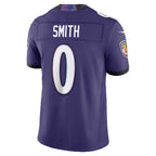 B.Ravens #0 Roquan Smith Purple MWATKINS Vapor F.U.S.E. Sewn Down Limited Jersey