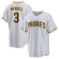 San Diego Padres #3 Jackson Merrill White MWATKINS Home Replica Jersey
