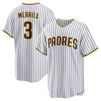 San Diego Padres #3 Jackson Merrill White MWATKINS Home Replica Jersey