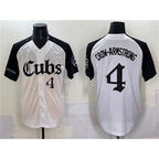 Chicago Cubs #4 Pete Crow-Armstrong White MWATKINS Black 'Gothic North Side Edition' Vapor Premier Limited Stitched Jersey