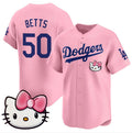 Los Angeles Dodgers #50 Mookie Betts Pink MWATKINS 2025 Hello Kitty Vapor Limited Stitched Jersey
