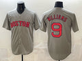 Boston Red Sox #9 Ted Williams Grey MWATKINS Cool Base Stitched Jersey