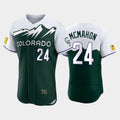 Colorado Rockies #24 Ryan McMahon 2022 Green MWATKINS City Connect Flex Base Stitched Jersey